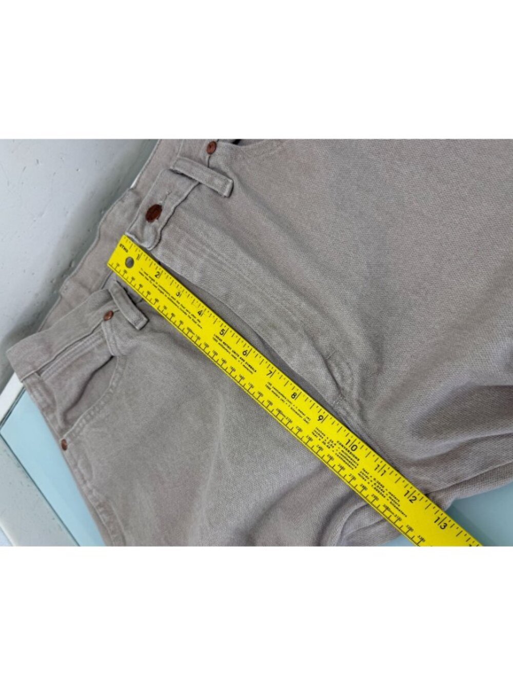 Wrangler Cowboy Cut Jeans Mens 35X36 Actual 33X36 Beige Regular Fit 1013MWZTN - Picture 8 of 11